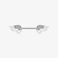 Piercing Mamilo Winged com asas delicadas em aço