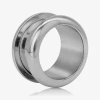 Alargador Aço Cirúrgico Prateado Borda Arredondada | ALARGS