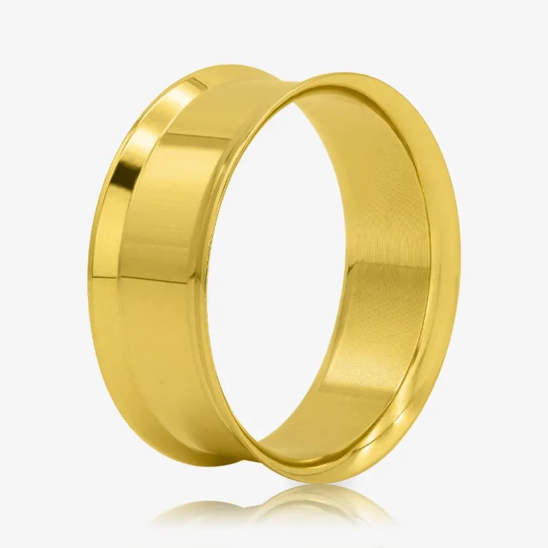 Alargador de Aço Cirúrgico Dourado - Flangeado sem Rosca - Aço Cirúrgico