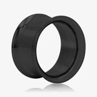 Alargador de Orelha Aço Preto Flangeado c/ Rosca Interna - Aço Cirúrgico