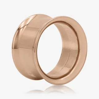 Alargador de Orelha Aço Rosê Flangeado c/ Rosca Interna - Aço Cirúrgico