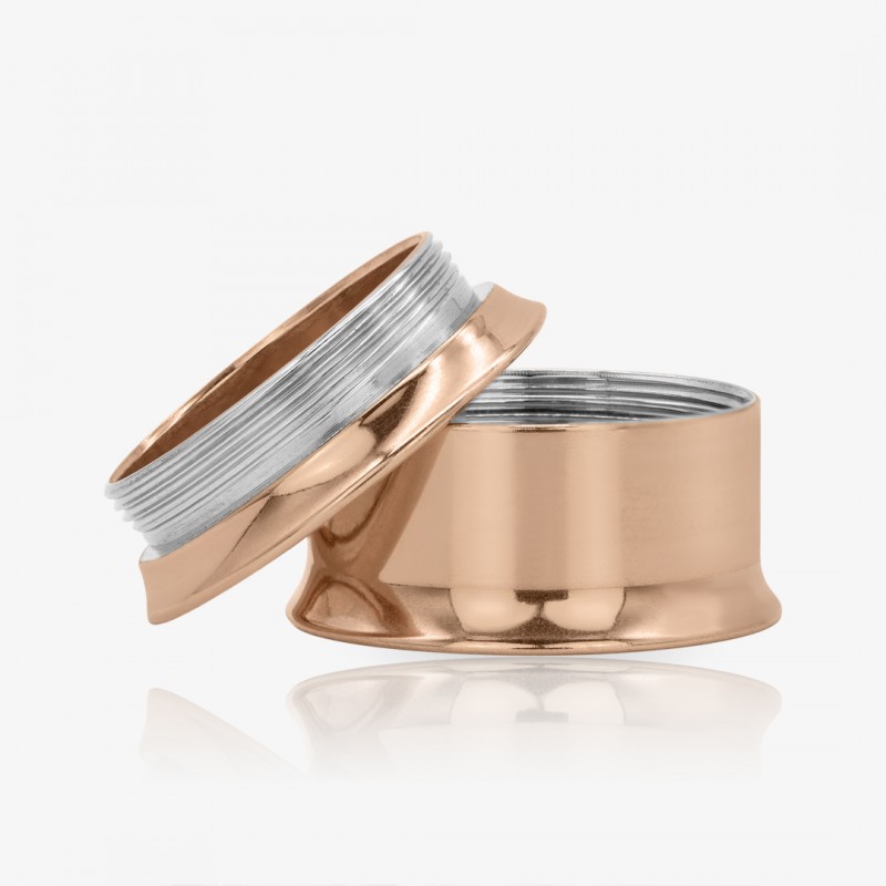 Alargador de Orelha Aço Rosê Flangeado c/ Rosca Interna - Aço Cirúrgico