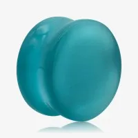 Alargador Plug Olho com detalhe azul e design artístico