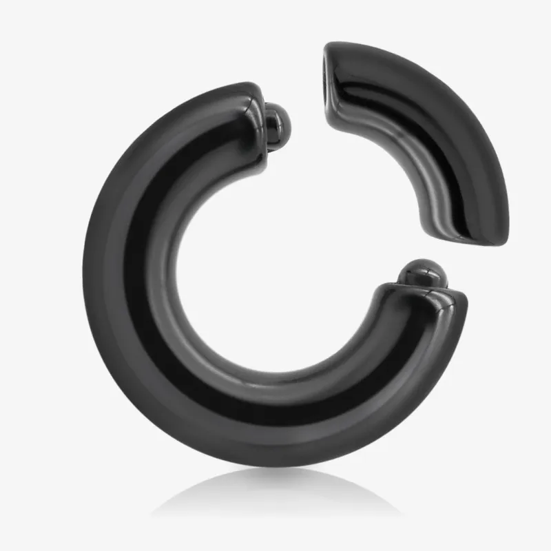 Piercing Argola de Acrílico Preto - Segmentado Grosso - Argola
