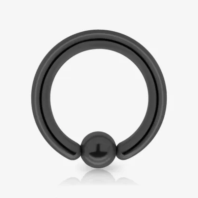 Piercing Captive de Aco Cirurgico Preto 3mm e na ALARGS