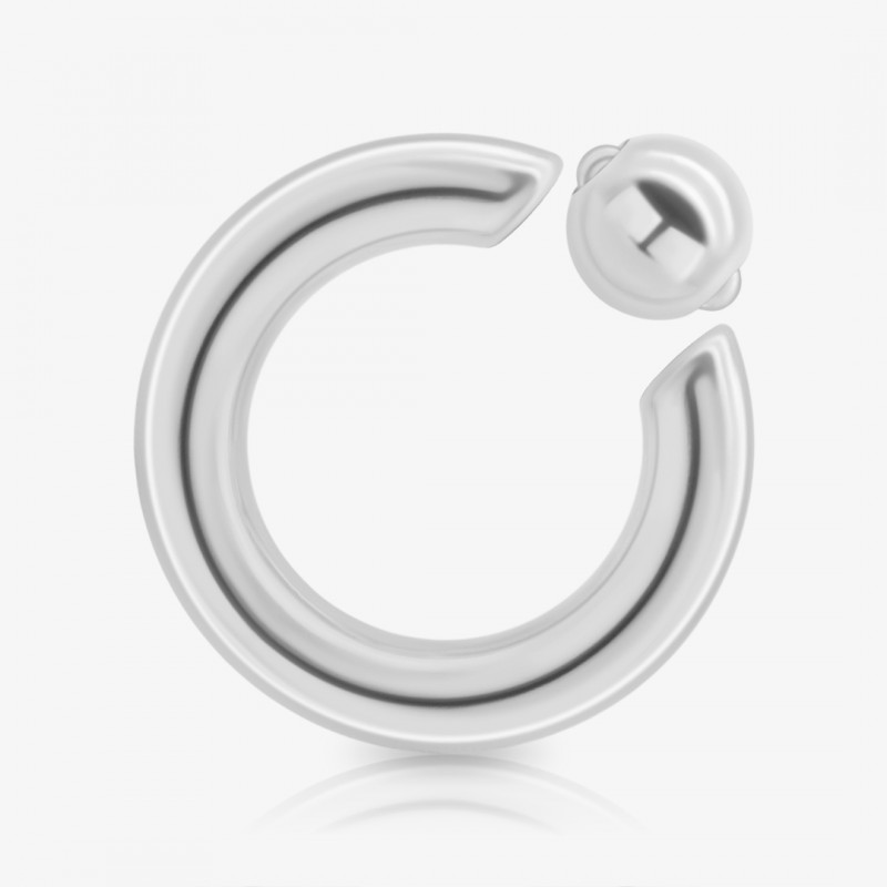 Piercing captive de aço cirúrgico prata com 4mm de diâmetro em formato de argola