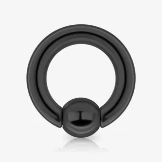 Piercing captive de aço cirúrgico preto com 4mm de diâmetro em formato de argola