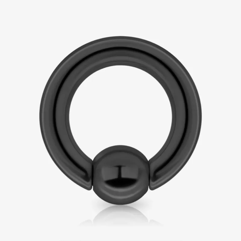 Piercing captive de aço cirúrgico preto com 4mm de diâmetro em formato de argola