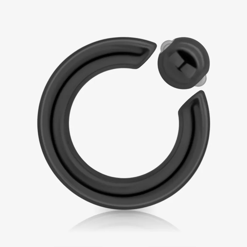 Piercing Captive de Aço Cirúrgico Preto - 4mm - Piercings Captive