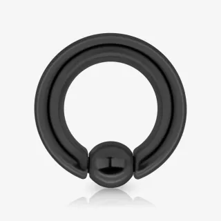 Piercing captive de aço cirúrgico preto com 5mm de diâmetro em formato de argola
