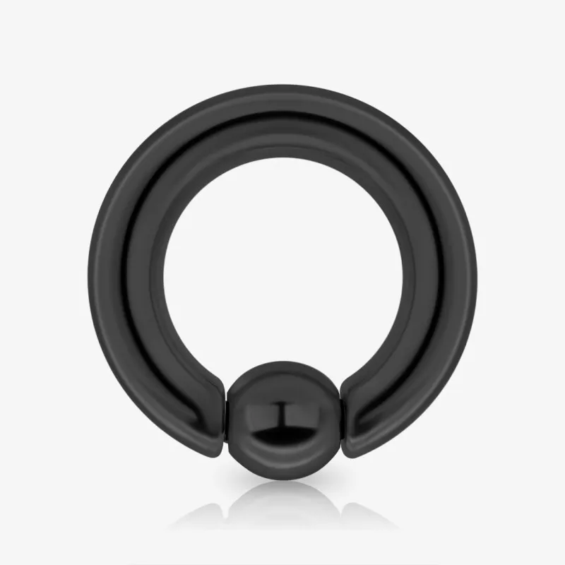 Piercing captive de aço cirúrgico preto com 5mm de diâmetro em formato de argola