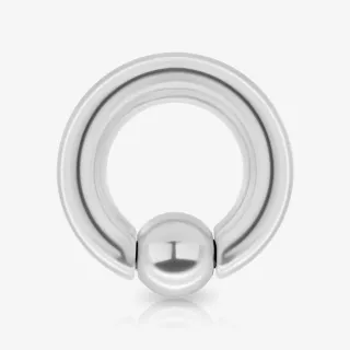 Piercing captive de aço cirúrgico prata com 6mm de diâmetro em formato de argola