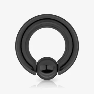 Piercing captive de aço cirúrgico preto com 6mm de diâmetro em formato de argola