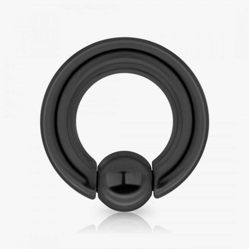 Piercing captive de aço cirúrgico preto com 6mm de diâmetro em formato de argola