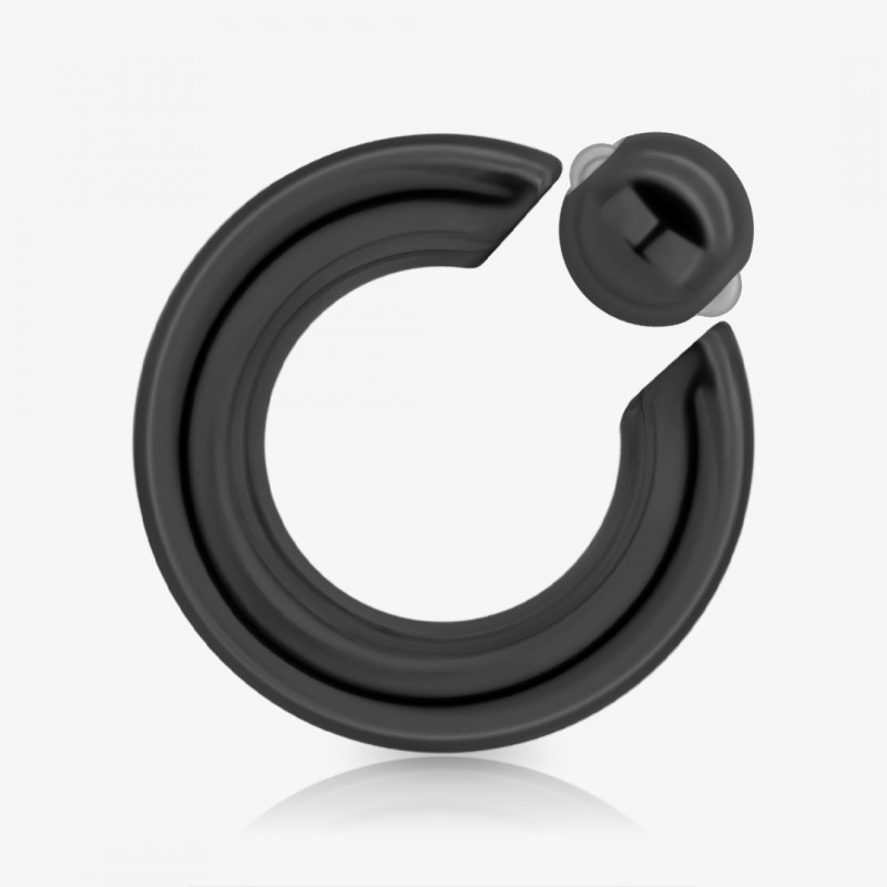 Piercing Captive de Aço Cirúrgico Preto - 6mm - Piercings Captive