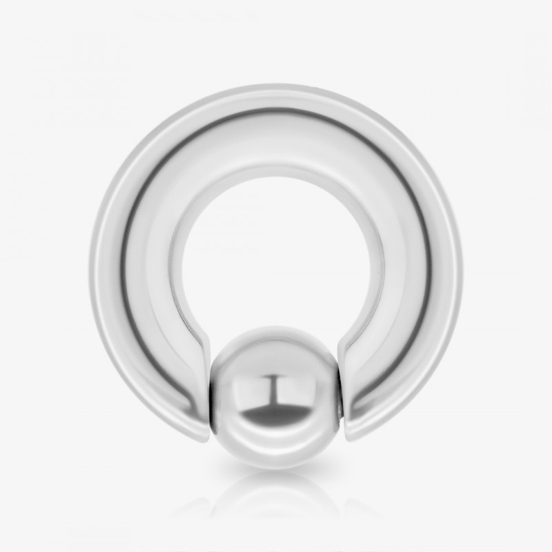 Piercing captive de aço cirúrgico prata com 8mm de diâmetro em formato de argola
