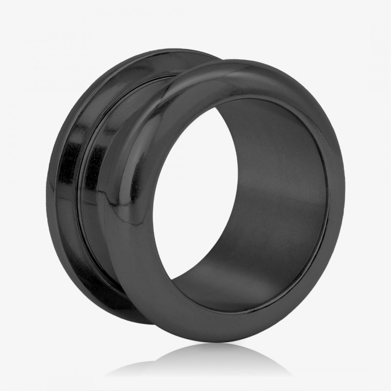 Alargador de Aço Cirúrgico Preto - Arredondado - Aço Cirúrgico