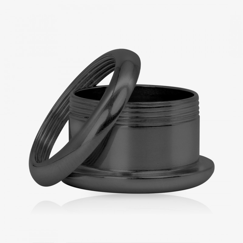 Alargador de Aço Cirúrgico Preto - Arredondado - Aço Cirúrgico