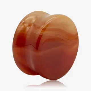 Plug de Pedra Ágata vermelha – alargador de pedra natural