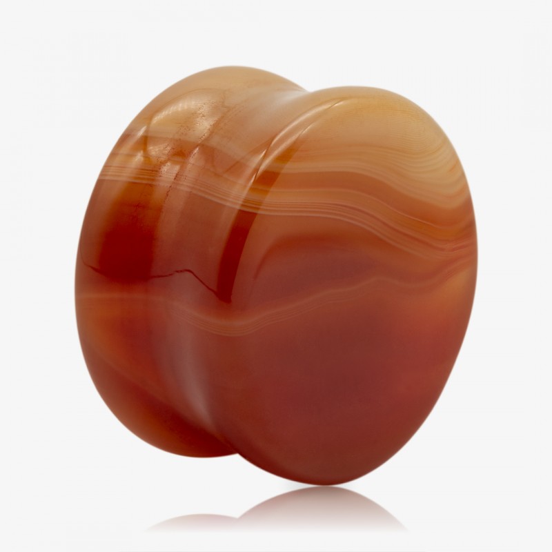 Plug de Pedra Ágata vermelha – alargador de pedra natural