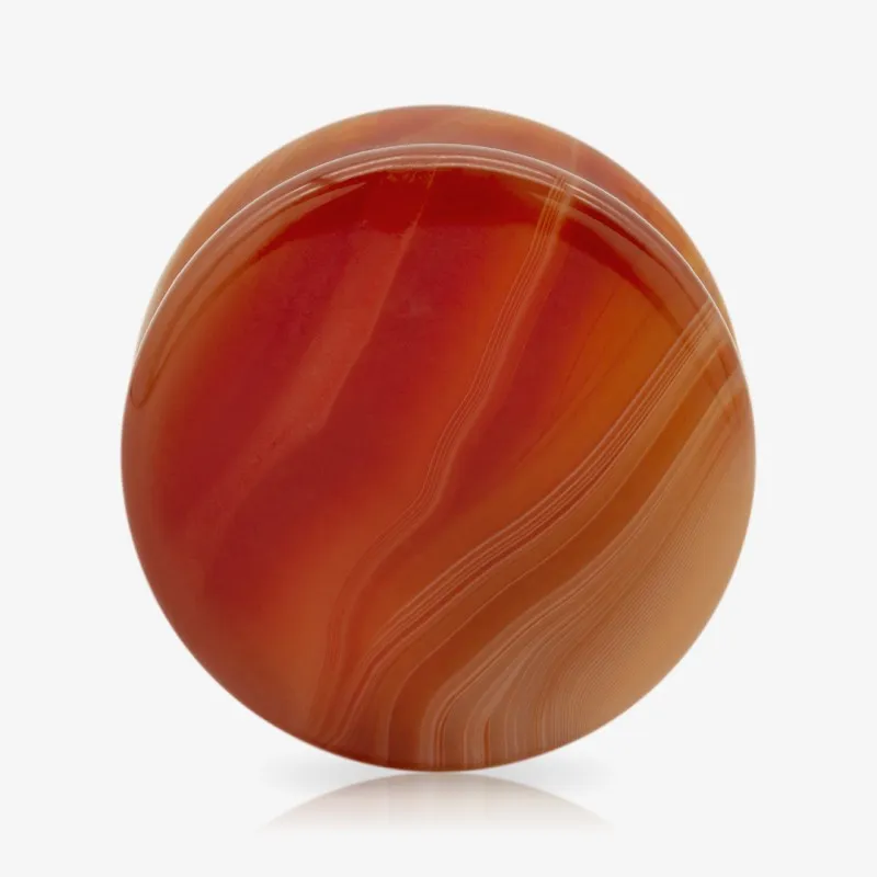 Plug de Pedra Ágata Vermelha - Pedra