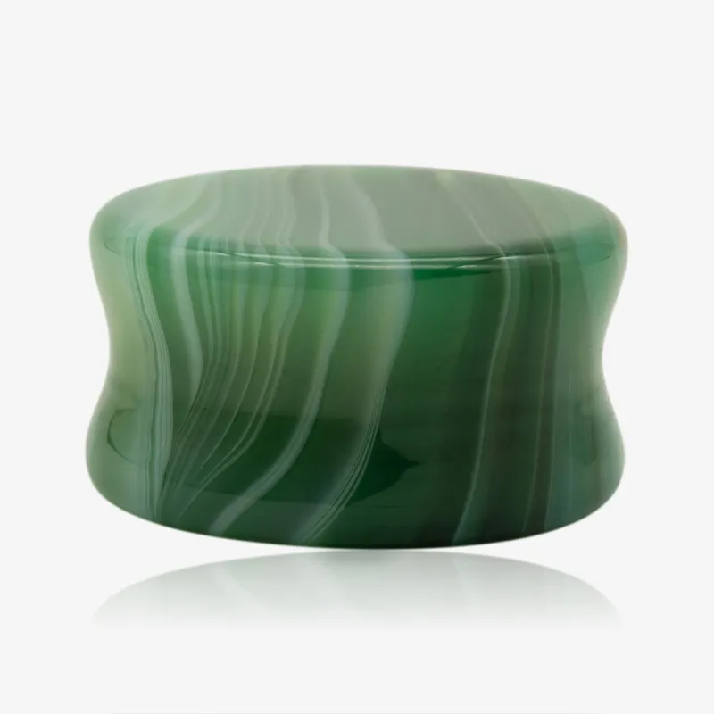 Plug de Pedra Ágata Verde - Pedra