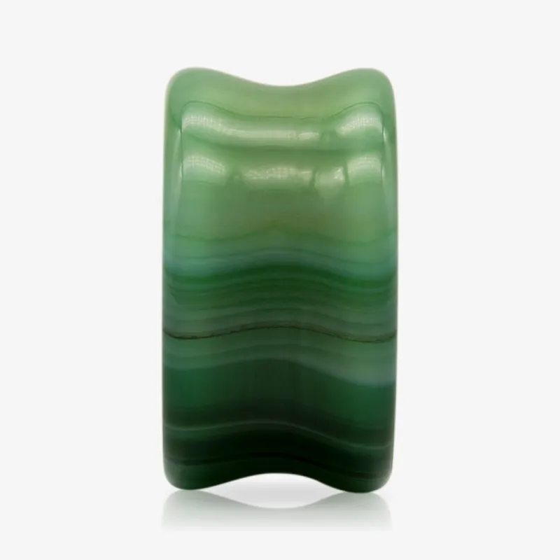 Plug de Pedra Ágata Verde - Pedra