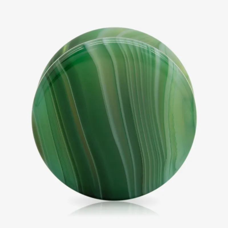 Plug de Pedra Ágata Verde - Pedra