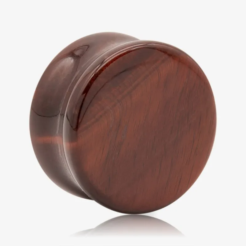 Plug de Pedra Olho de Tigre Vermelha com acabamento natural e superfície lisa