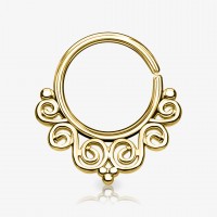Piercing Septo Dobrável Filigrana com Estilo Vintage Dourado