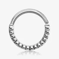 Piercing Argola Dobrável Canelado em Aço Cirúrgico Prateado