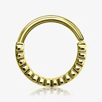 Piercing Argola Dobrável Dourado com textura canelada