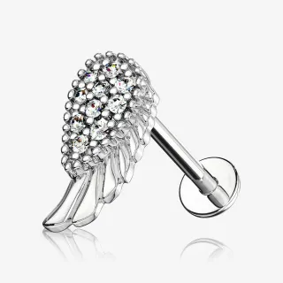 Piercing Cartilagem Labret Asa com design de anjo em aço cirúrgico