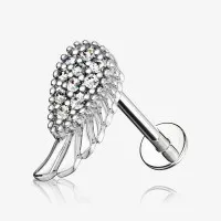 Piercing Cartilagem Labret Asa de Anjo em Aço Cirúrgico