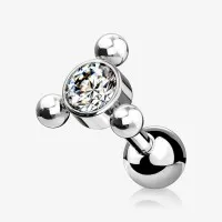 Piercing Barbell Átomo em Aço Cirúrgico - Design Científico