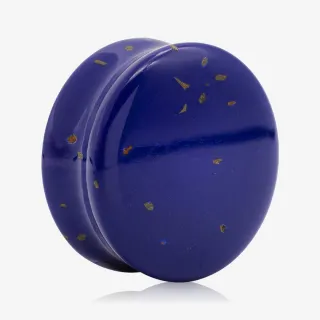 Plug de Pedra Lápis Lazúli com formato fechado e acabamento natural polido