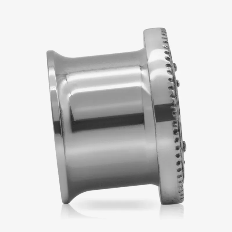 Alargador Plug Aço Cirúrgico Prateado Árvore da Vida - Detalhados