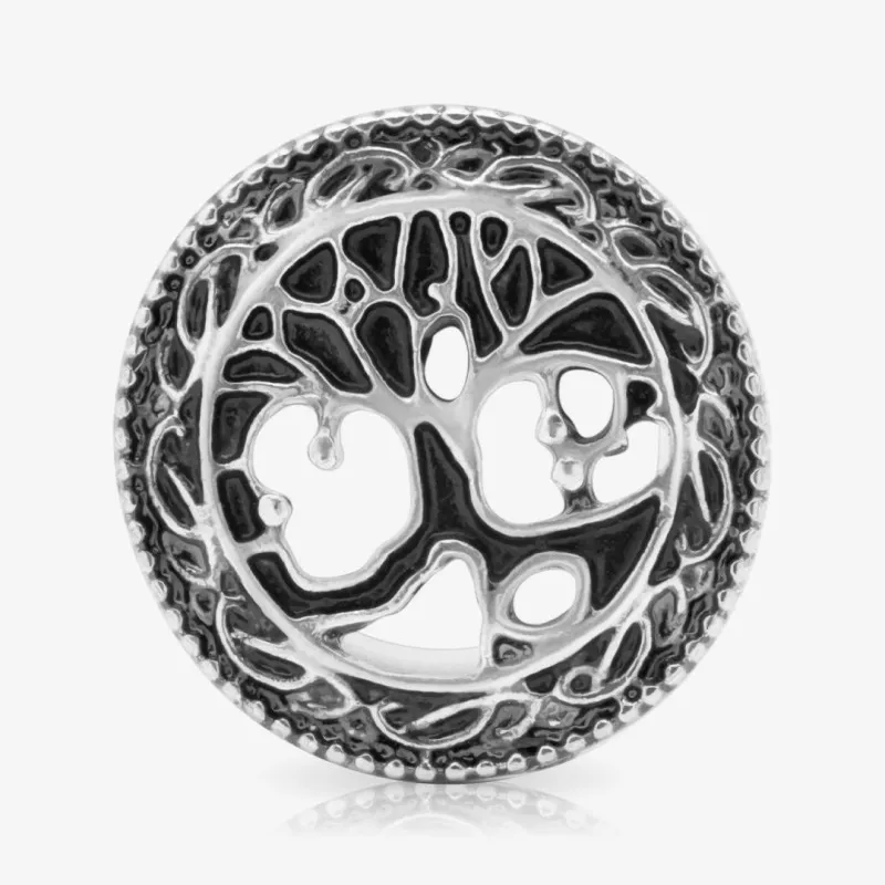 Alargador Plug Aço Cirúrgico Prateado Árvore da Vida - Detalhados