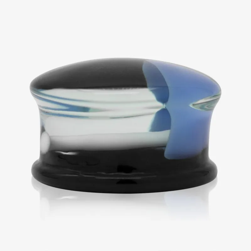 Alargador Plug de Vidro Cogumelos Azuis - Vidro