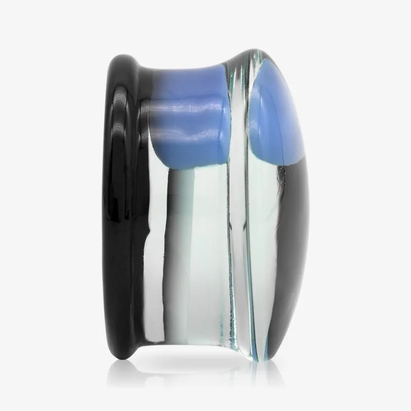 Alargador Plug de Vidro Cogumelos Azuis - Vidro