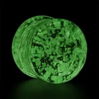 Alargador Plug de Vidro Fluorescente Verde Brilhante