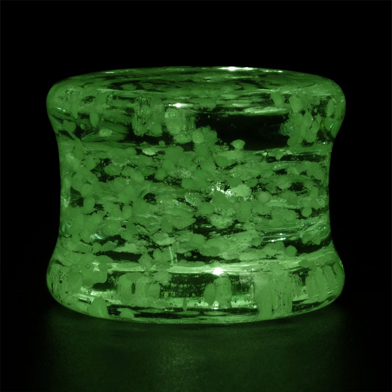 Alargador Plug de Vidro Fluorescente Verde - Vidro