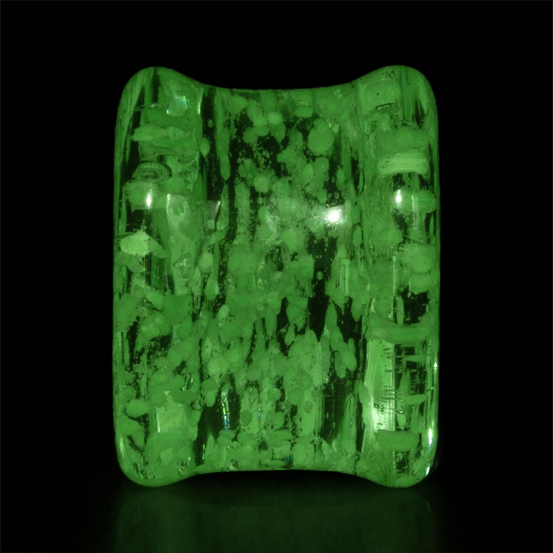 Alargador Plug de Vidro Fluorescente Verde - Vidro