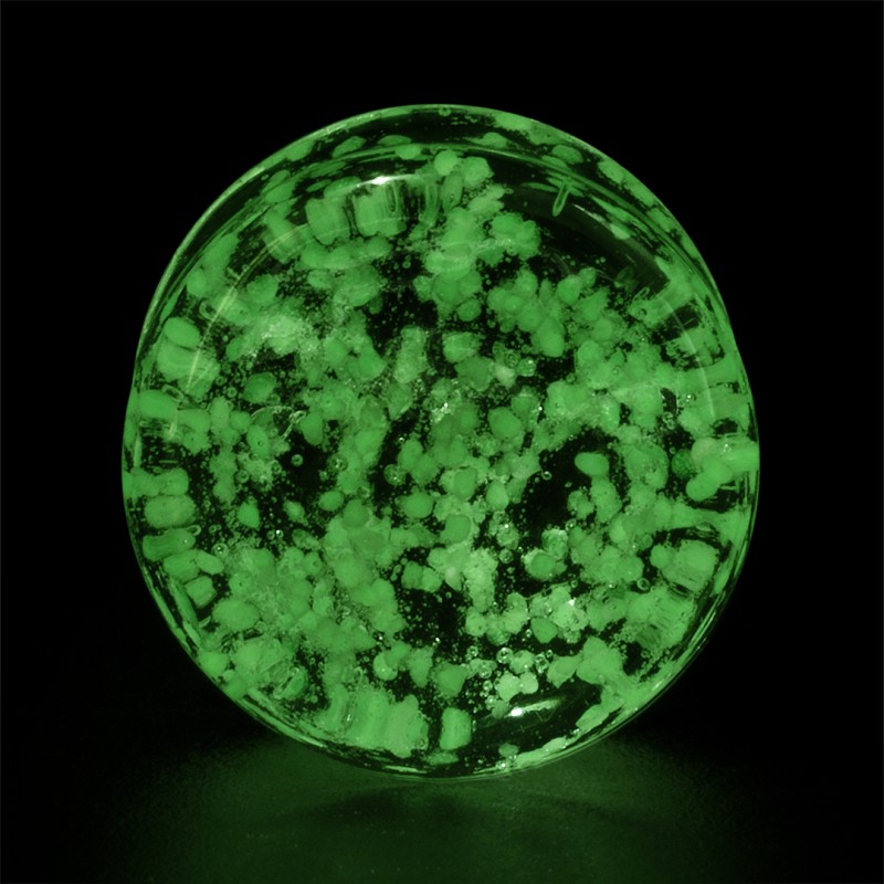 Alargador Plug de Vidro Fluorescente Verde - Vidro
