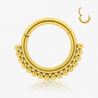 Piercing Argola Dourada Clicker com Bolinhas Delicadas