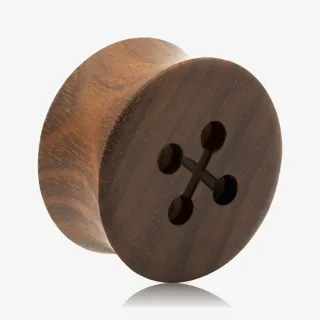 Plug Artesanal de Madeira Imbuia - Botão - Artesanais