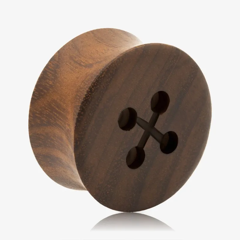 Plug Artesanal de Madeira Imbuia - Botão - Artesanais