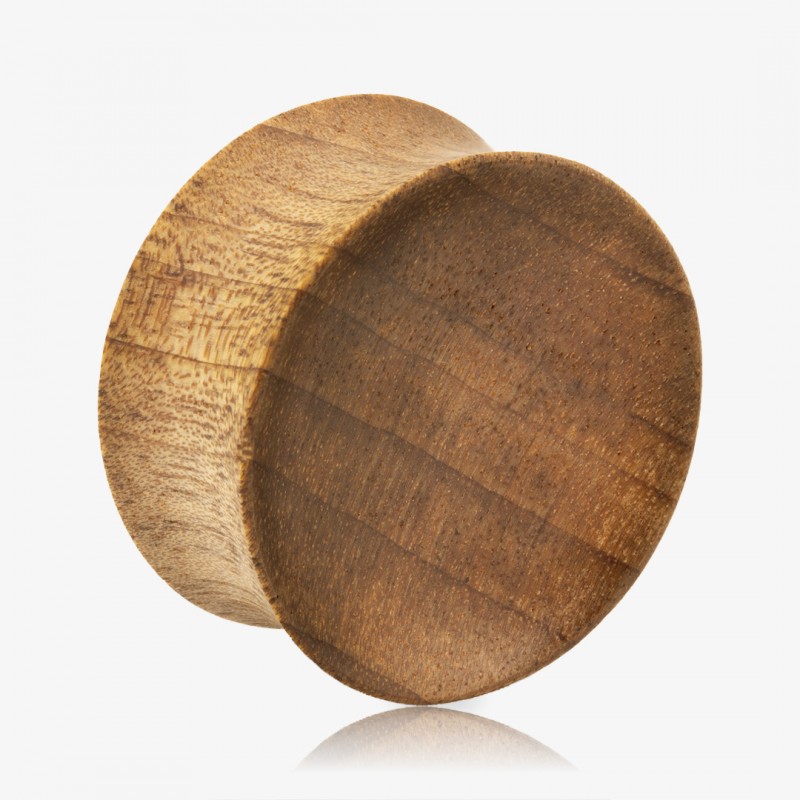 Plug Artesanal de Madeira Imbuia Côncavo - Tom Claro - Artesanais