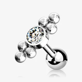 Piercing Barbell Sete Esferas em aço cirúrgico para cartilagem masculina