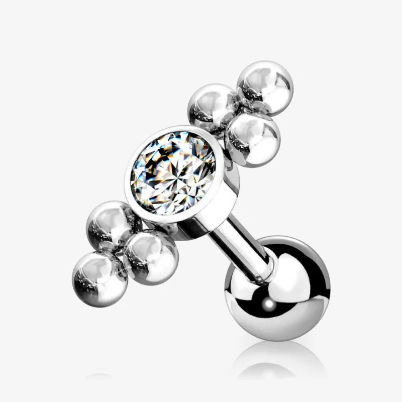 Piercing Barbell Sete Esferas em aço cirúrgico para cartilagem masculina